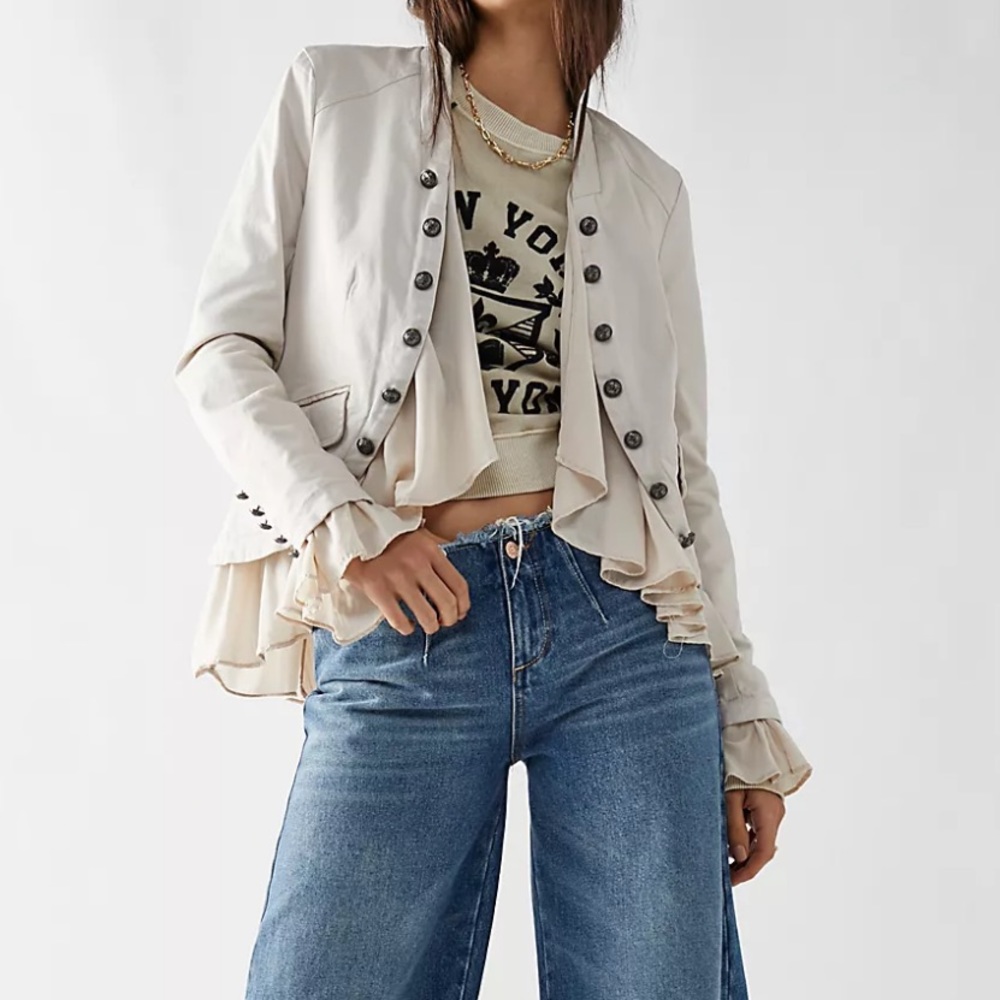 Free People Ruffles and Romance jacket L